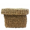 STRAW BASKET WITH LID