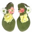 FLAT SUEDE SANDALS WITH FLOWERS