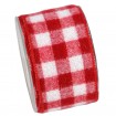 CHECKERED RED AND WHITE RIBBON