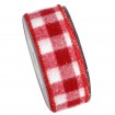 CHECKERED RED AND WHITE RIBBON