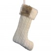 FAUX FUR KNITTED CHRISTMAS STOCKING